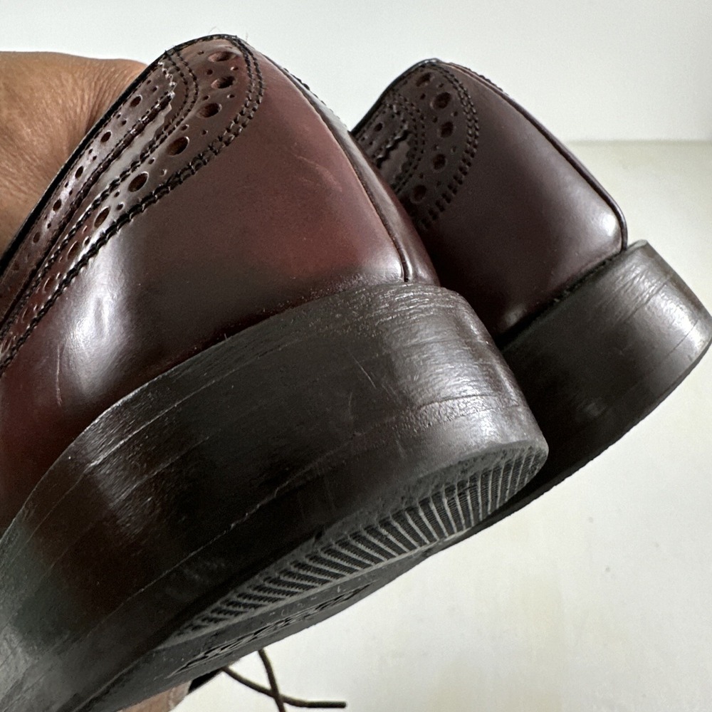 Allen Edmonds Mens Cambridge Shell Cordovan Shoes 9 C Burgundy Oxford Wingtips‎ - Picture 4 of 16